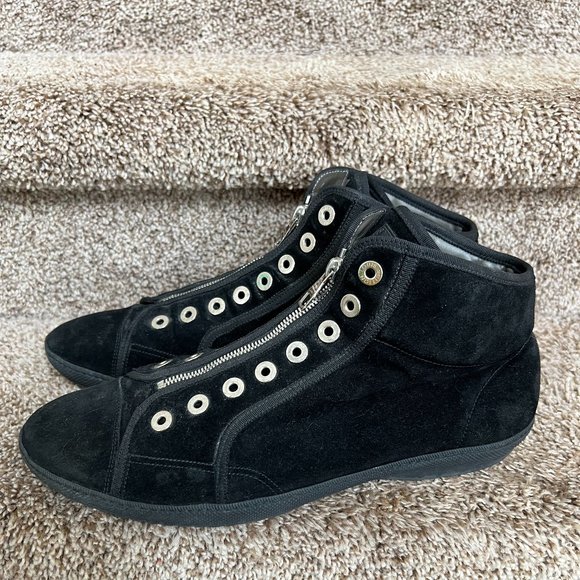Louis Vuitton Men's Black Suede High Top Sneakers